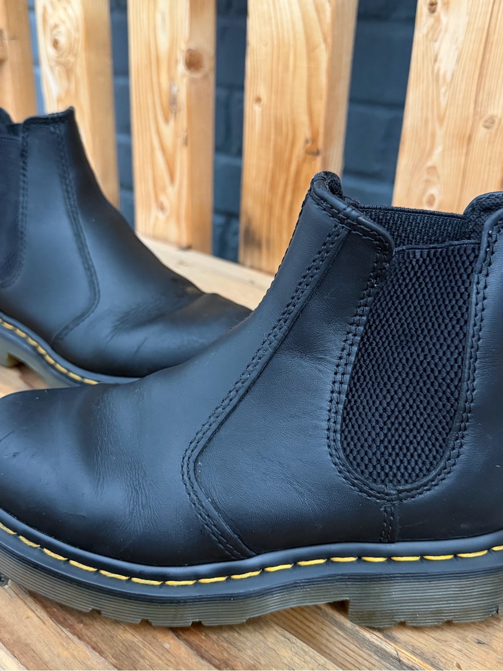 Dr. Martens Black Chukka Boots with Yellow Stitching Women’s 6 Men’s 5